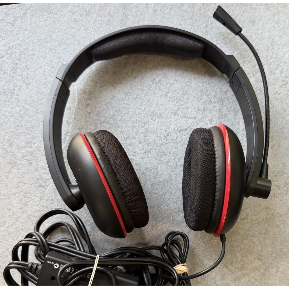 Turtle Beach Ear Force P11 Wired On-Ear Headset Black/Red Boom Mic USB 3.5mm